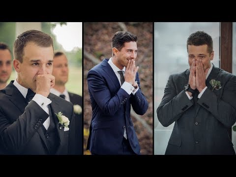 Montage of Emotional Wedding First Looks