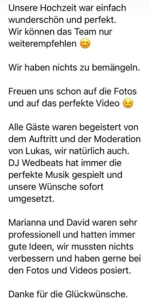Rezension und Feedback über die Arbeit von Lukas