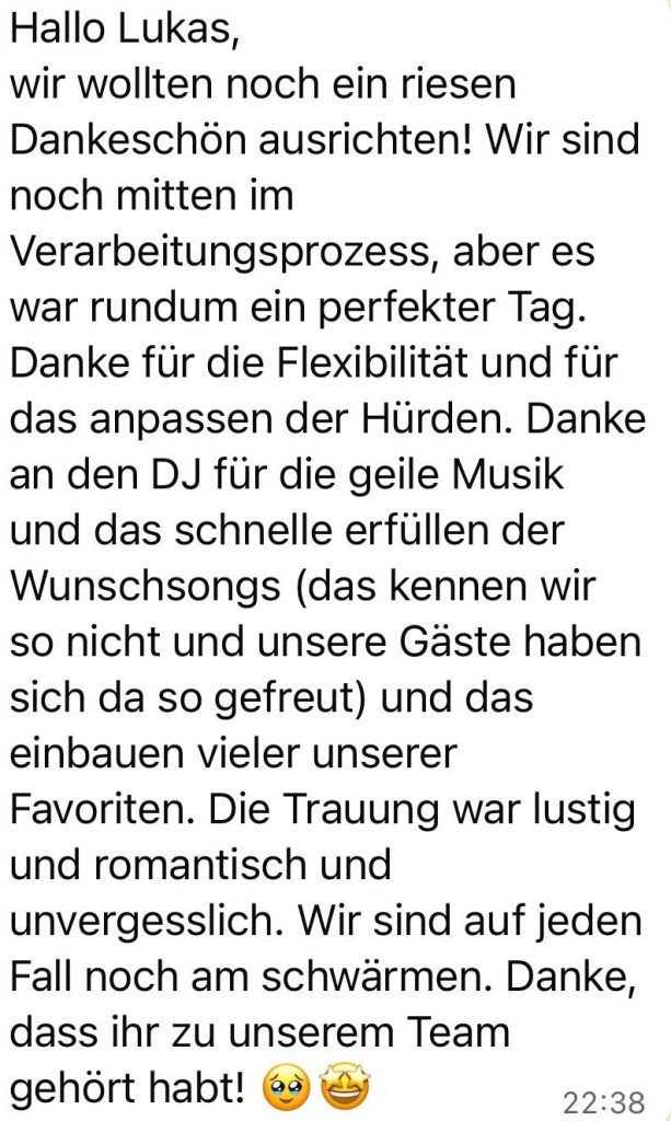 Bewertung über Tamada Lukas