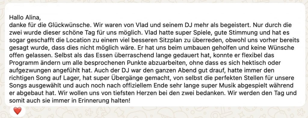 Hochzeitsmoderator Vlad und DJ von AlexShow bei einer Hochzeit in Braunschweig