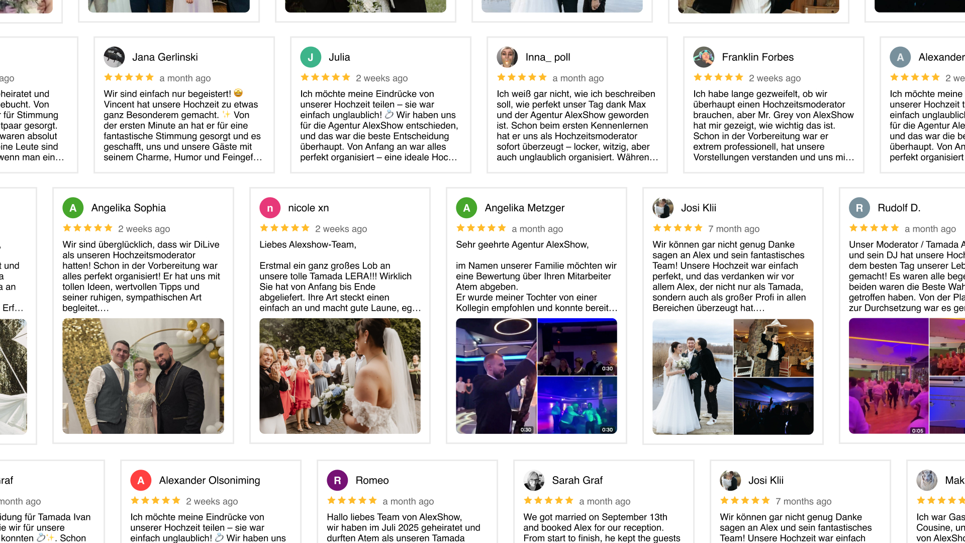Bewertungen AlexShow Google - über 700 echte Bewertungen von AlexShow