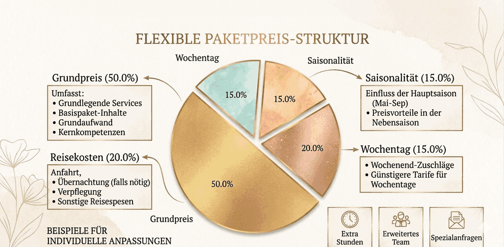 Kreisdiagramm der Hochzeitskosten